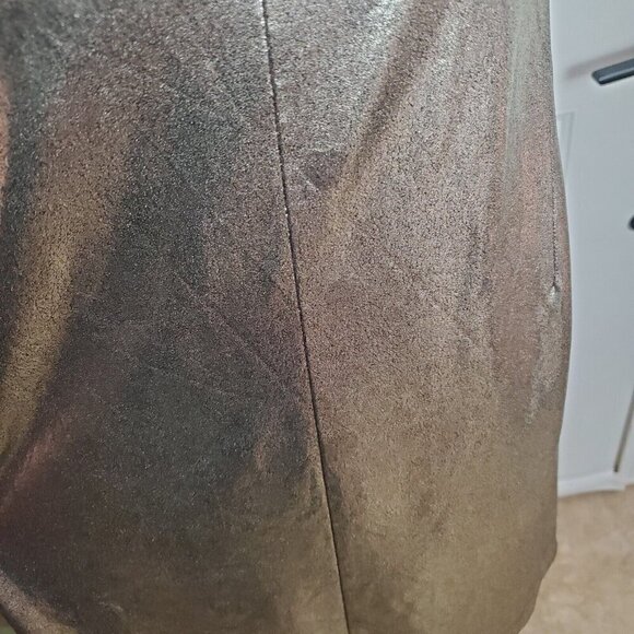 Urban Outfitters Silence + Noise Drita Dress Large Gold Metallic Mini Slip‎ - Picture 7 of 10